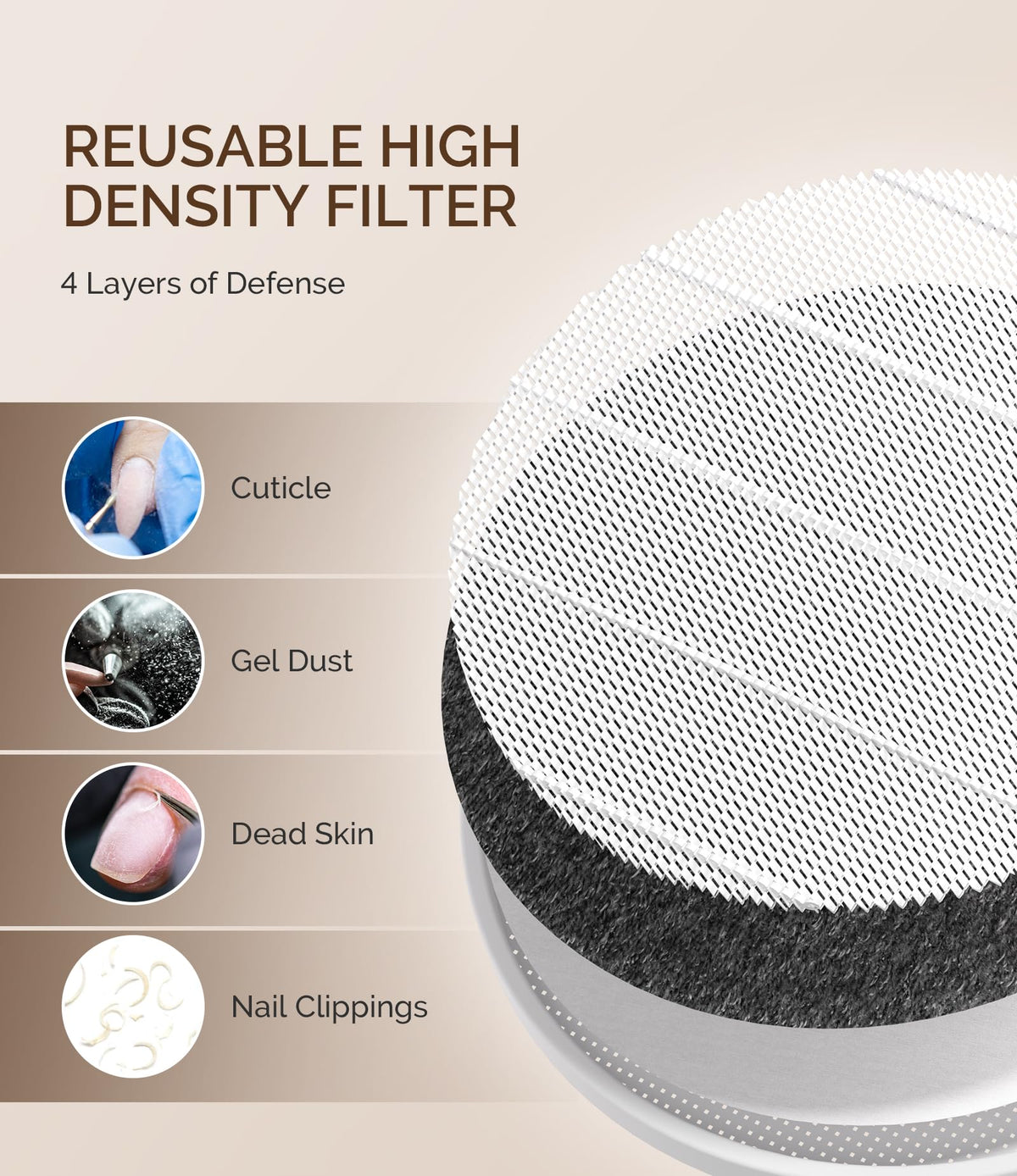 Top view of MelodySusie white nail dust extraction machine