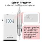 Close up of MelodySusie nail drill charging port and power button