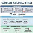 Depvko professional efile nail drill bits set organized in case
