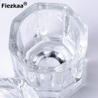 Top view of Fiezkaa small glass nail art mixing bowl