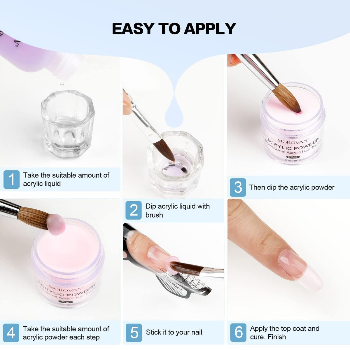 Professional nail sculpting tools included in Morovan set