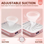 Top view of pink rhinestone nail vacuum machine