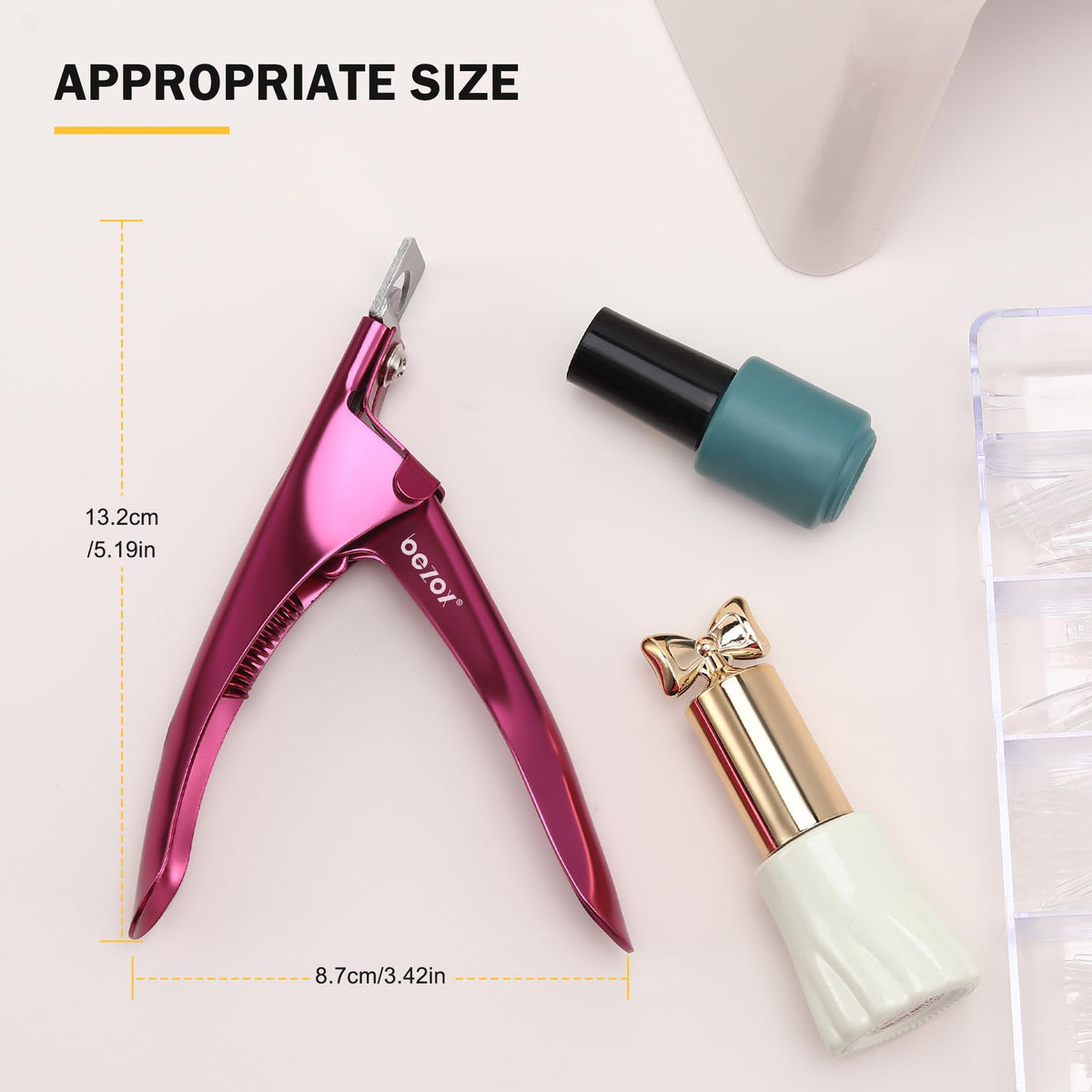 Top view of BEZOX professional false nail tip cutter