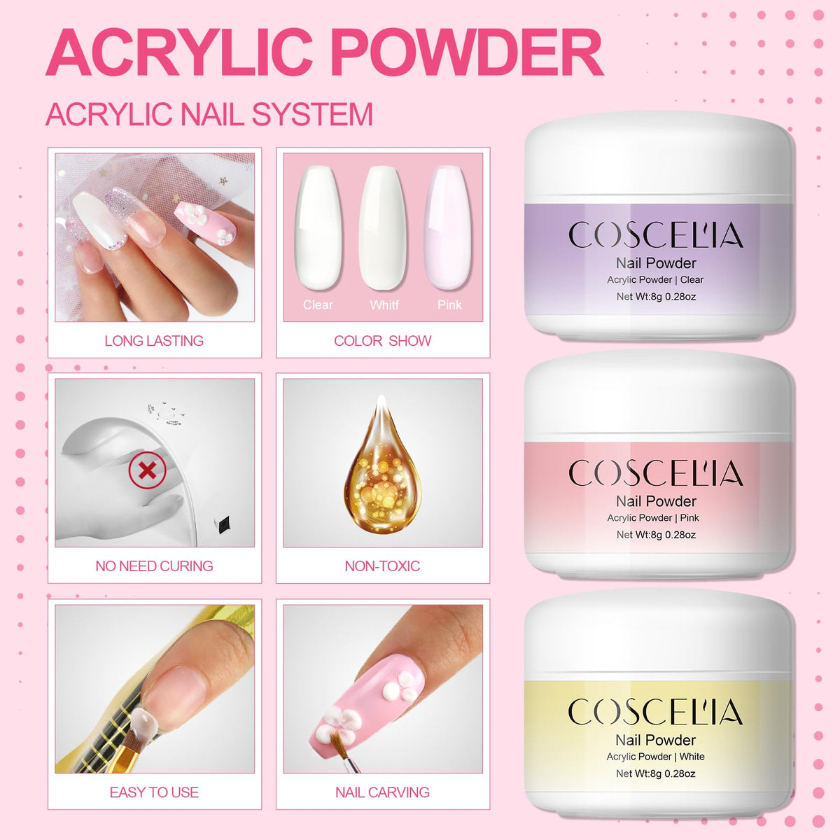 Detailed components of Coscelia imported nail manicure kit