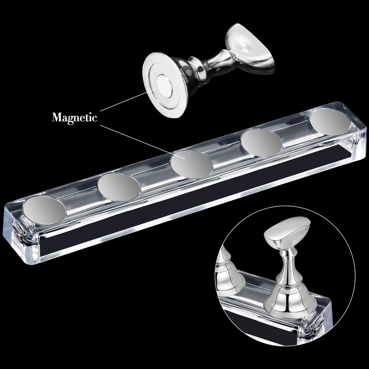 Blulu acrylic nail display stand with magnetic tips