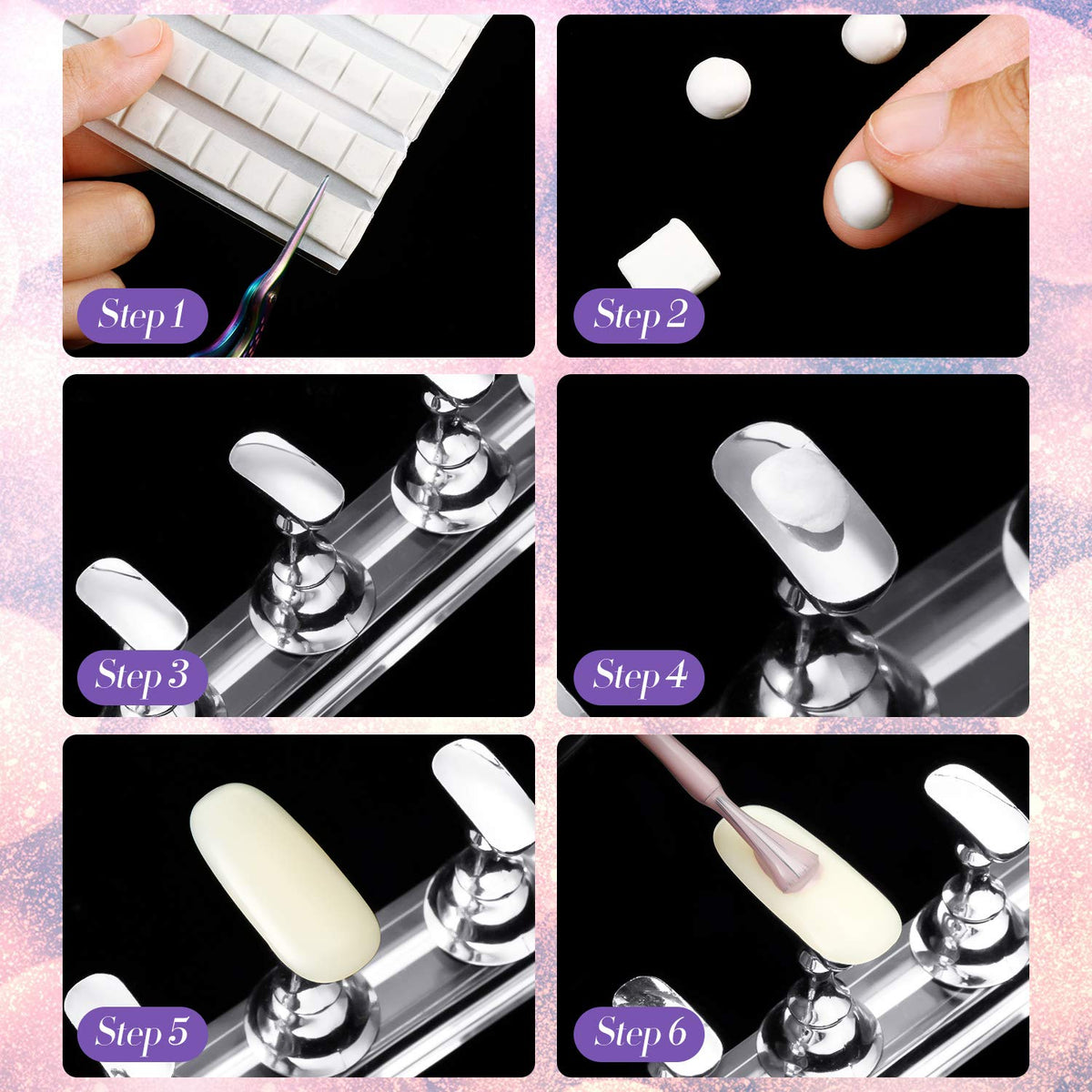 Nail art display stand set for DIY press on nails