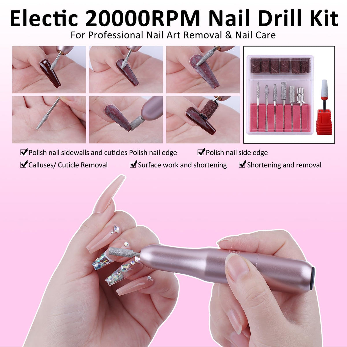Top view of complete acrylic nail extension supplies