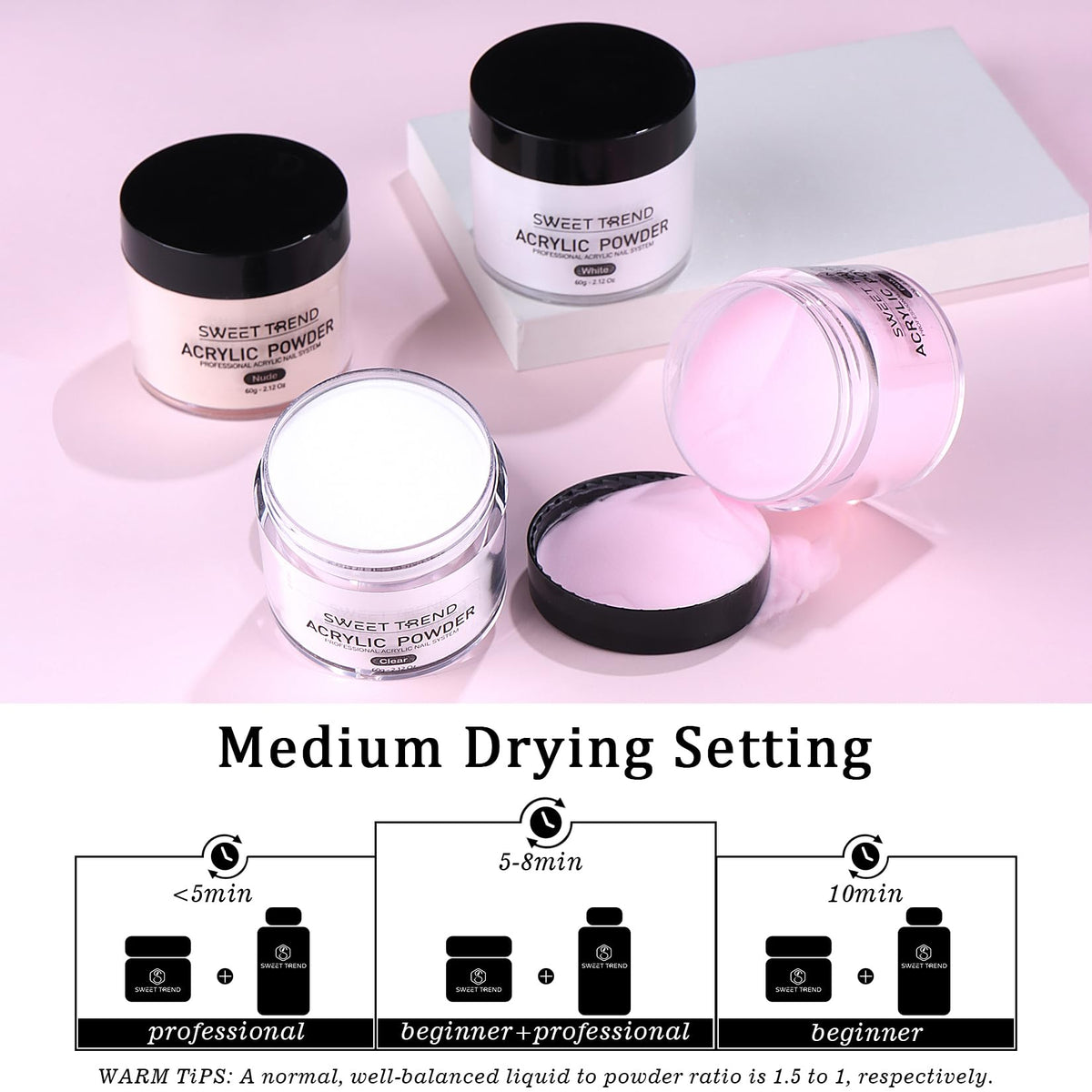 Beginner friendly acrylic nail set for home use