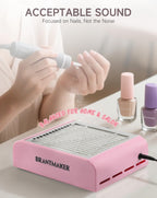 Top view of pink nail dust collector with suction fan