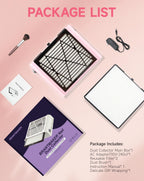Professional nail workspace setup with pink dust collector