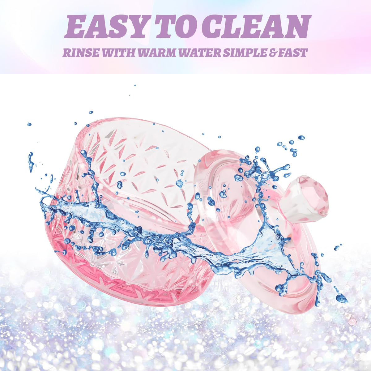 Diamond textured glass dappen dish for acrylic nails