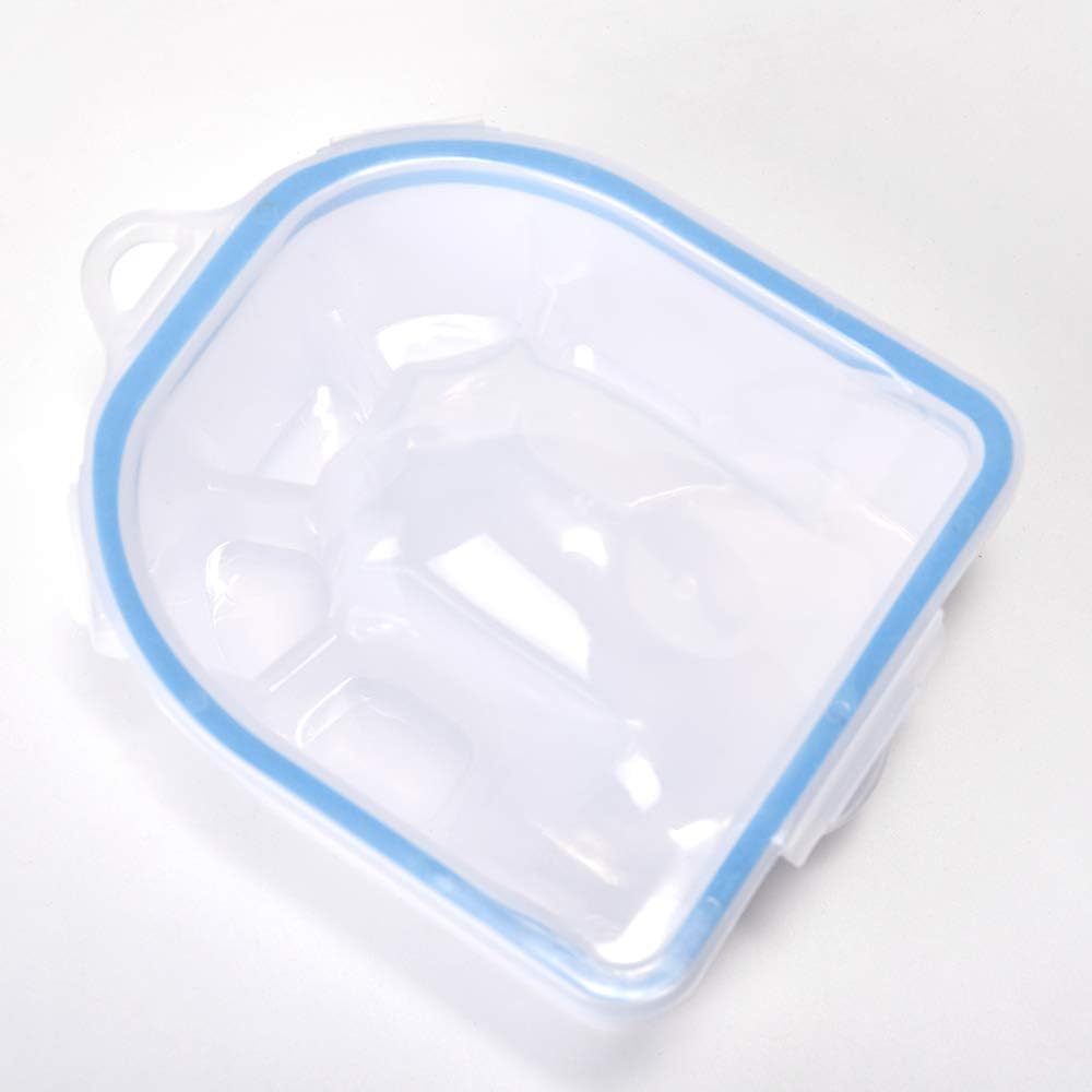 Rolabling nail soaking bowl with pink and blue lids