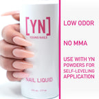 Young Nails acrylic nail liquid low odor formula packaging
