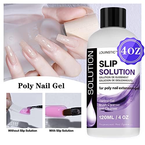 Anti stick polygel shaping liquid showing professional three in one usage for home nail extensions