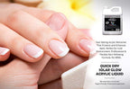 Side profile of premium USA imported Cacee solar glow quick drying acrylic liquid for professional nail technicians