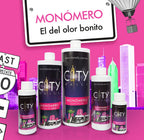 Low odor fruity scent City Nails monomer bottle side panel labels