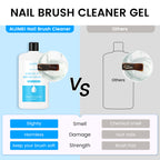 Nail art tool care fluid showing brush restorer benefits