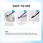 Synthetic and natural hair nail brush conditioning cleaner fluid