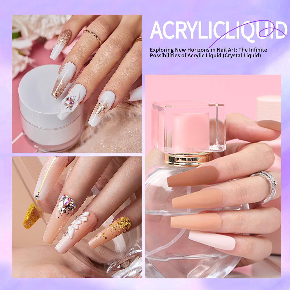 Gadcrystal acrylic liquid monomer packaging highlighting the professional salon formula.