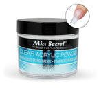 Mia Secret 1 Ounce transparent polymer container displaying clear label instructions and product details