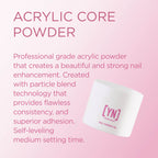 Young Nails self leveling clear acrylic extension powder jar showing product details