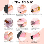 Instructional set of Saviland pink acrylic powder for French manicure
