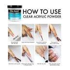 Mia Secret Clear Acrylic Powder texture closeup showing fine white polymer particles