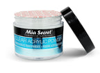 Mia Secret Clear Acrylic Powder open container showing the self leveling polymer