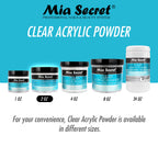 Mia Secret Clear Acrylic Powder authentic product placement inside beauty salon setup