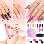 Acrylic powder set displayed for French manicure application
