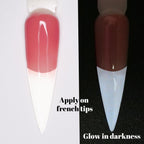 Acrylic nails showing milky white finish in daylight