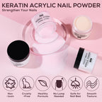Four jars of Sweet Trend clear white pink and nude acrylic powder