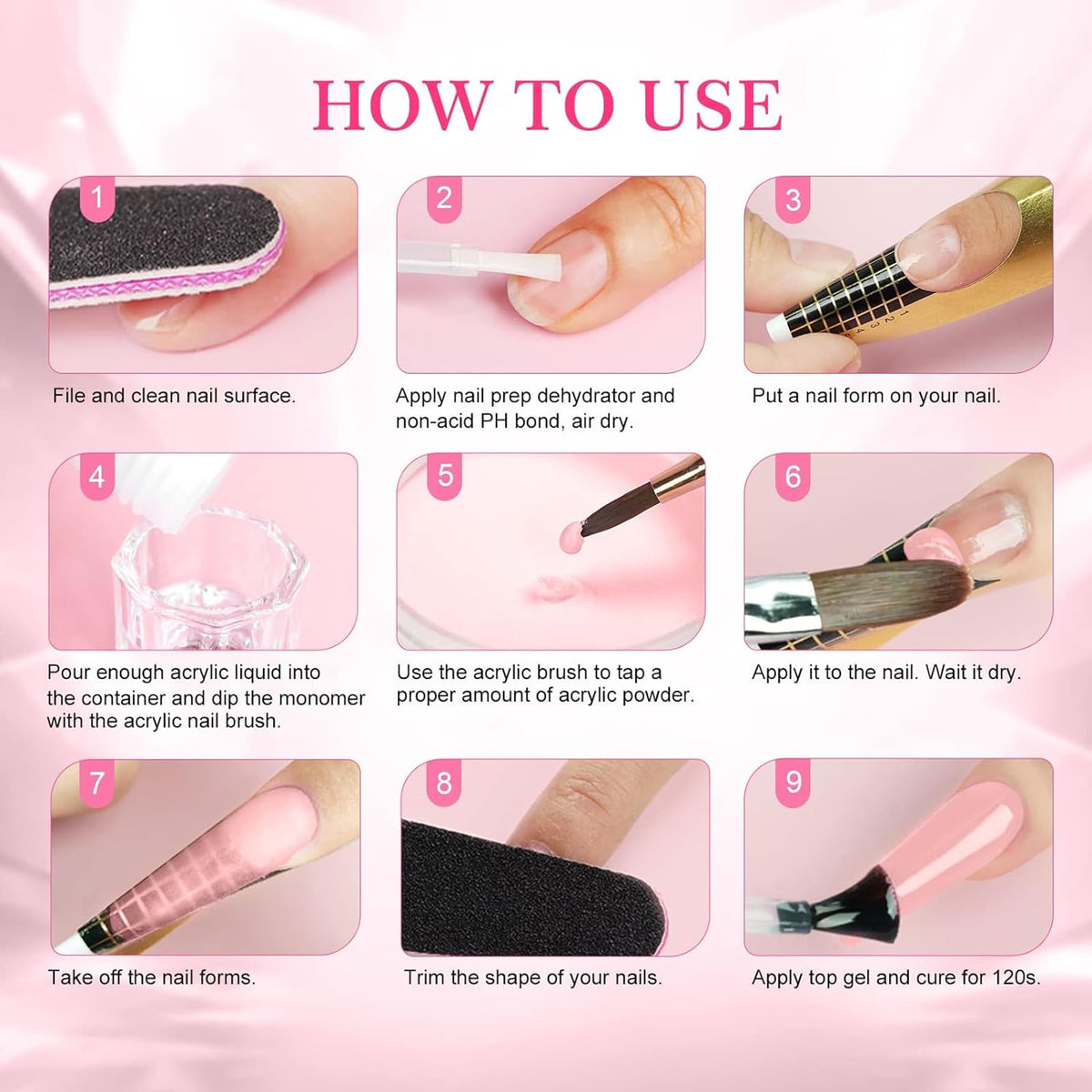 High capacity professional clear acrylic polymer for nail technicians