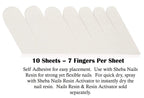 Close up view of non fraying pre shaped fiberglass wraps for cracked nails