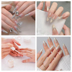 Applying fiberglass extension fibers to natural nails