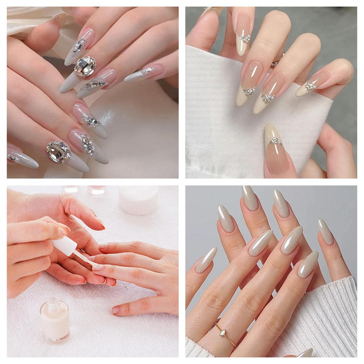 Applying fiberglass extension fibers to natural nails