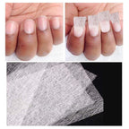 Close up of Zenarao white nail extension fiber wrap