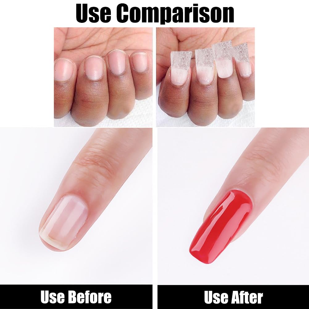 Application of builder gel on fiberglass nail wrap