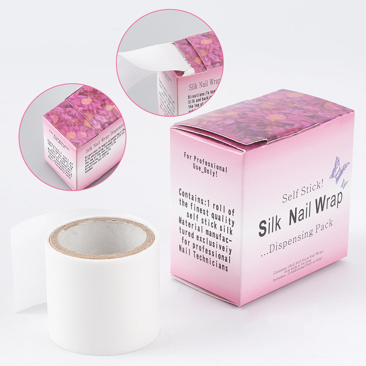 Application of Niceneeded trimmable silk wraps on finger nails