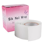 Detailed view of silk nail wrap texture and adhesive backing