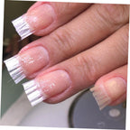Almond shaped nails created with Mipcase fiber material