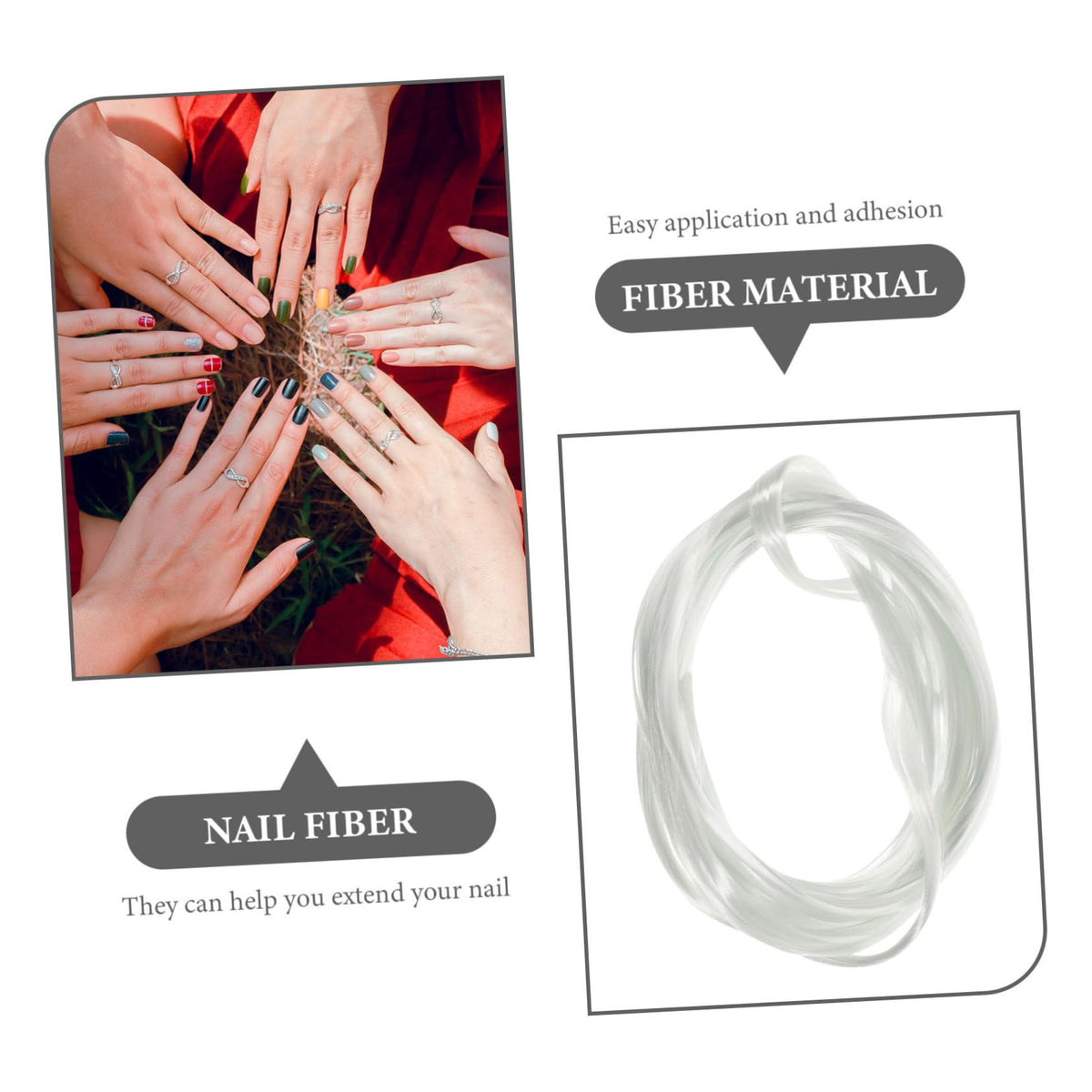 Professional nail art fiber glassine application technique