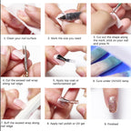 Detailed view of white silk fiberglass nail protector tools