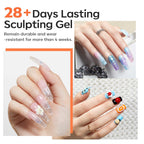 Modelones clear builder gel application on fingernails