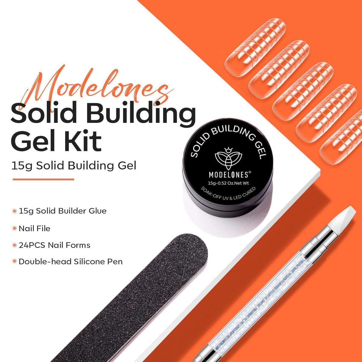 Professional nail art created with Modelones 3D gel