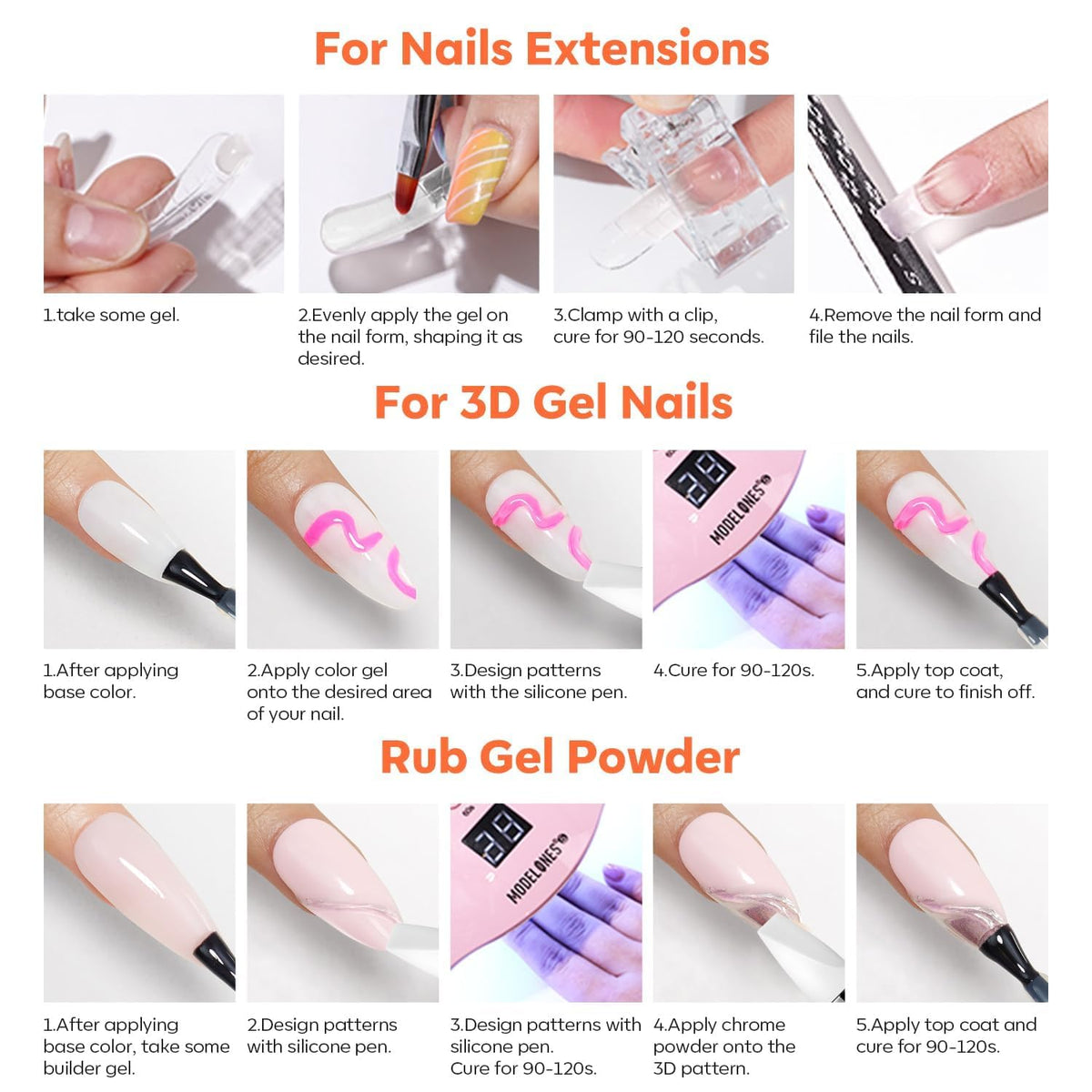 Modelones 3D sculpting gel kit packaging and contents