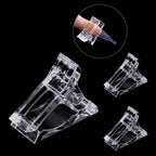 Transparent polygel nail forms and clip manicure tool kit