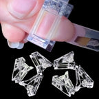 Top view of 10 piece nail art builder clamp set