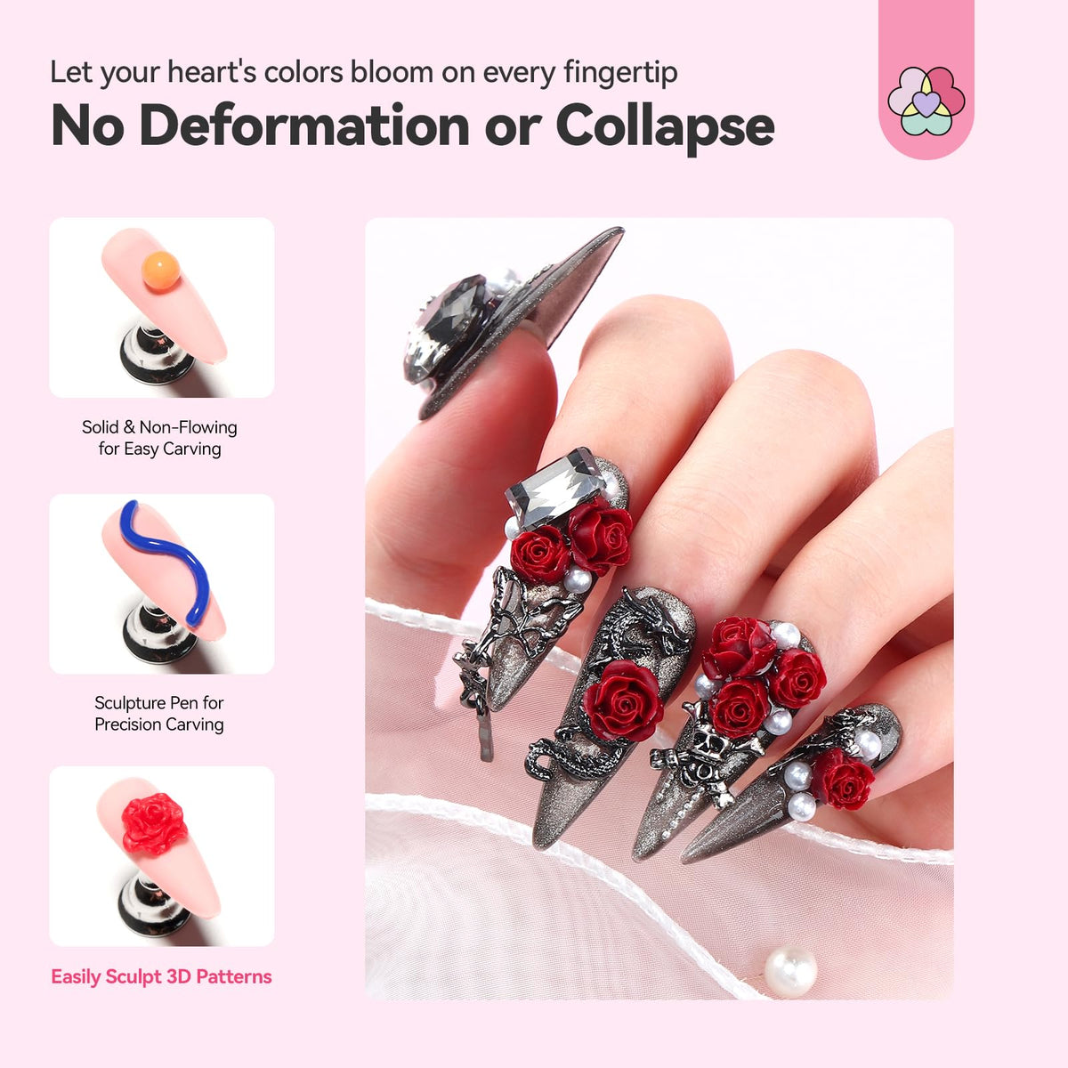 Dual-ended carving pen for Saviland 3D nail gel