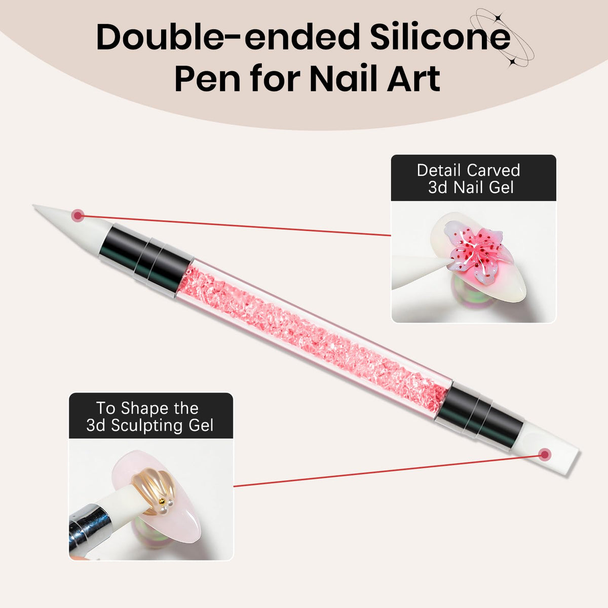Close up of non-sticky 3D nail carving gel consistency